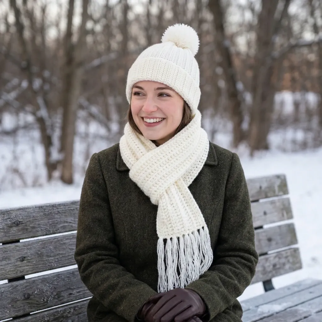 Woolen Scarf and Hat Set
